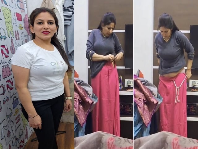 Hot MILF dress change caught by pervert husband